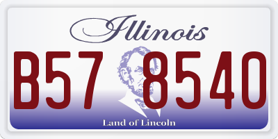 IL license plate B578540