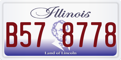 IL license plate B578778