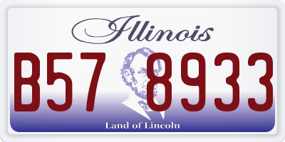 IL license plate B578933