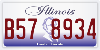 IL license plate B578934