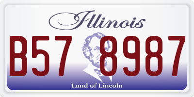 IL license plate B578987