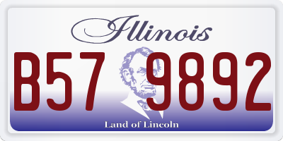 IL license plate B579892