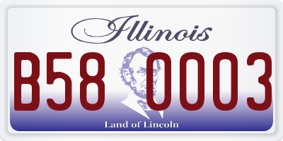 IL license plate B580003