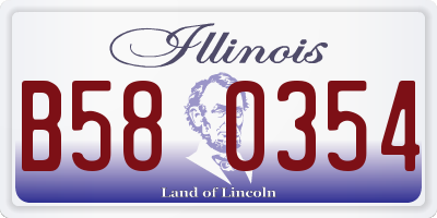 IL license plate B580354