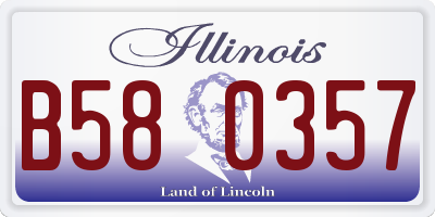 IL license plate B580357