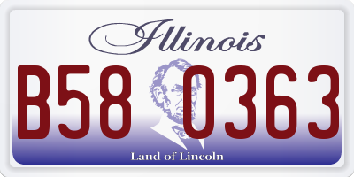 IL license plate B580363