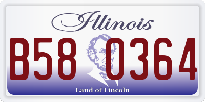 IL license plate B580364