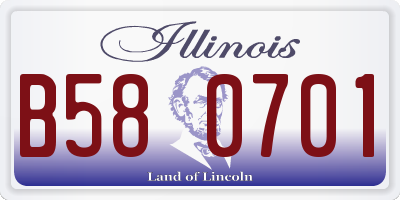 IL license plate B580701