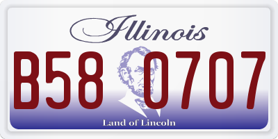 IL license plate B580707
