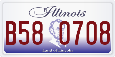IL license plate B580708