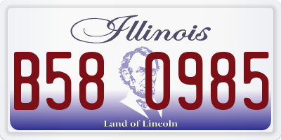 IL license plate B580985
