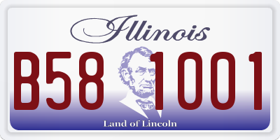 IL license plate B581001