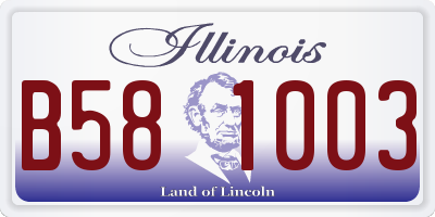 IL license plate B581003