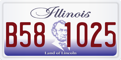 IL license plate B581025