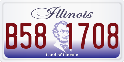 IL license plate B581708