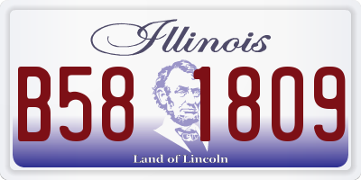 IL license plate B581809