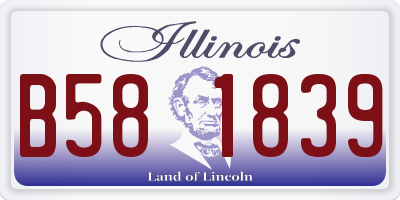 IL license plate B581839