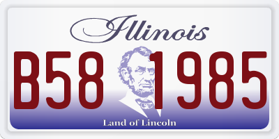 IL license plate B581985