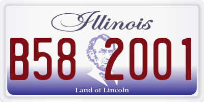 IL license plate B582001