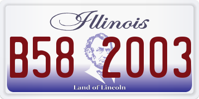 IL license plate B582003