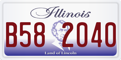 IL license plate B582040
