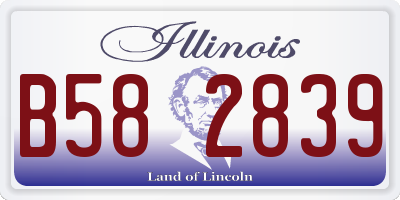 IL license plate B582839