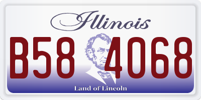 IL license plate B584068