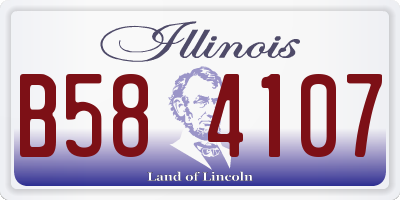 IL license plate B584107
