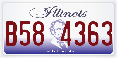IL license plate B584363