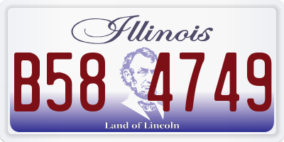 IL license plate B584749