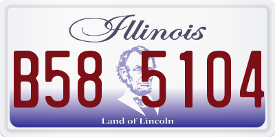 IL license plate B585104