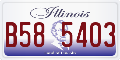 IL license plate B585403