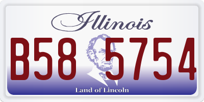 IL license plate B585754
