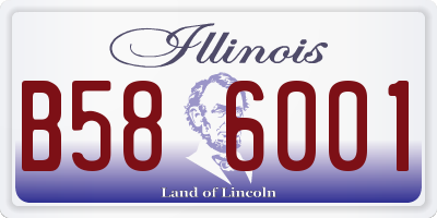 IL license plate B586001