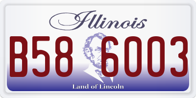 IL license plate B586003