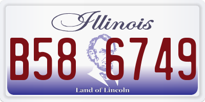 IL license plate B586749