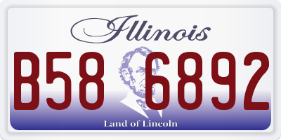 IL license plate B586892