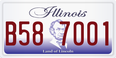 IL license plate B587001