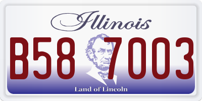IL license plate B587003