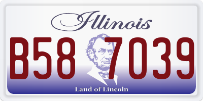 IL license plate B587039