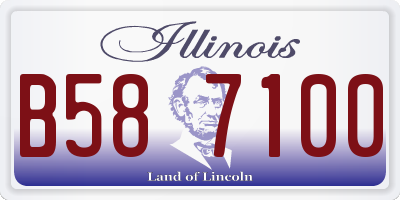 IL license plate B587100