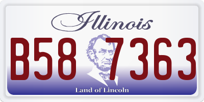 IL license plate B587363