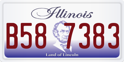 IL license plate B587383