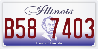 IL license plate B587403