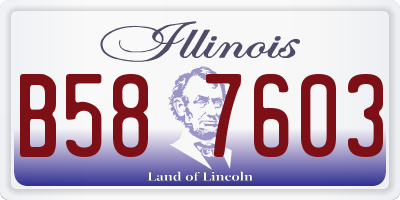 IL license plate B587603