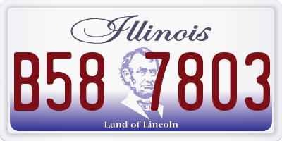 IL license plate B587803