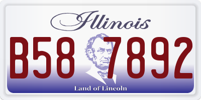 IL license plate B587892