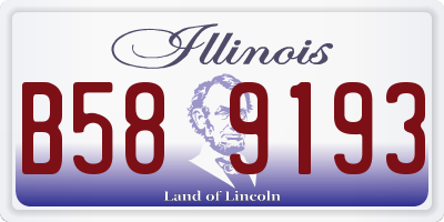 IL license plate B589193