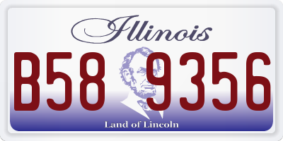 IL license plate B589356