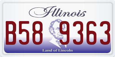 IL license plate B589363